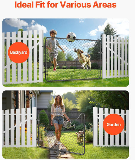 Vevor Πλαστική Πόρτα Φράχτη σε Μαύρο Χρώμα 1.82x1.82m