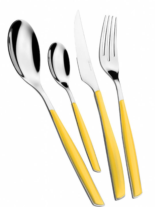 Casa Bugatti Glamour Set de Tacâmuri Inoxidabil Galbene 24buc