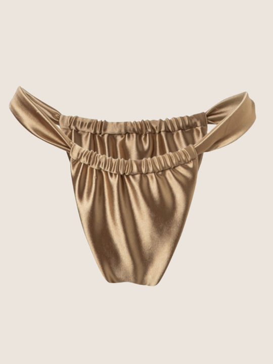 Bikinihosen Brasil Hohe Taille Gold