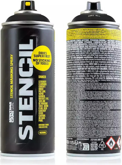 Montana Cans Σπρέι Βαφής Υψηλής Θερμοκρασίας με Ματ Εφέ Μαύρο 9000 - Black 400ml