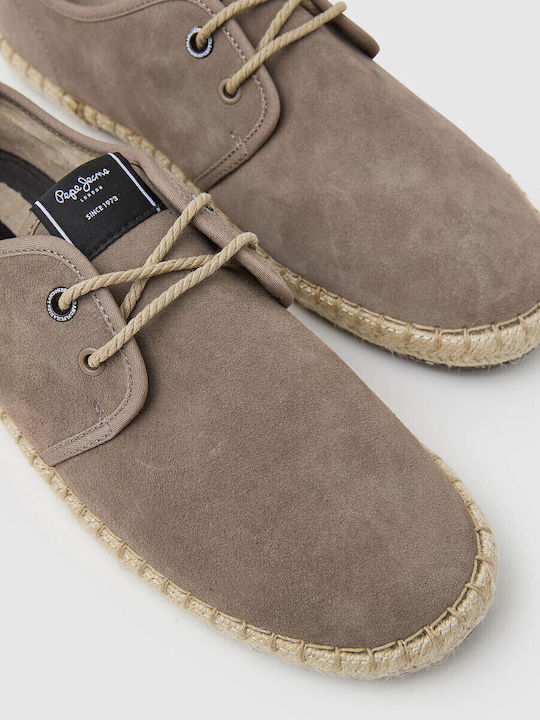 Tourist Classic Leather Men's Espadrilles Dark Stone