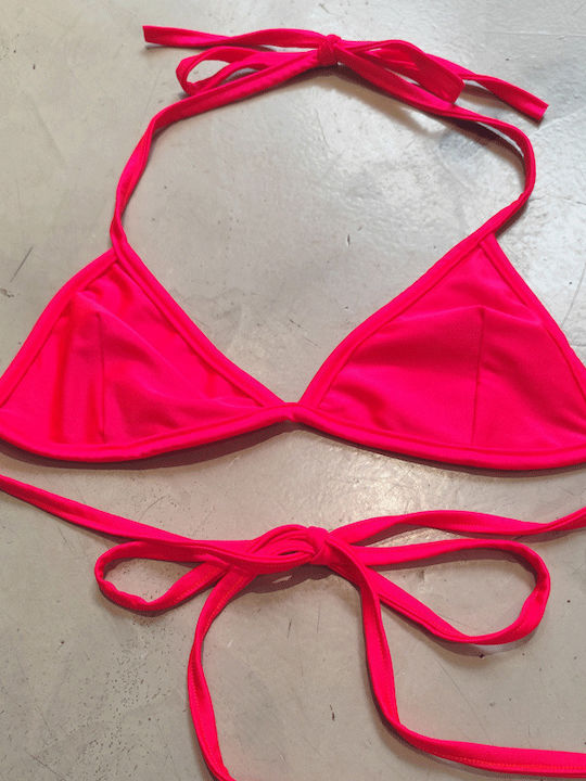 Triangle Bikini Top Neon Pink