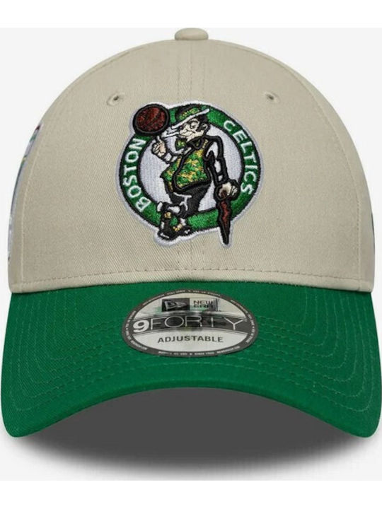 New Era 60667573 Boston Celtics Nba Contrast Patch Cream 9forty Adjustable Cap