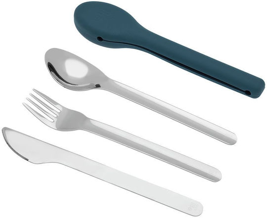 Σετ Ανοξείδωτα Μαχαιροπίρουνα Θήκη Ecolife Dusty Blue Cutlery Set