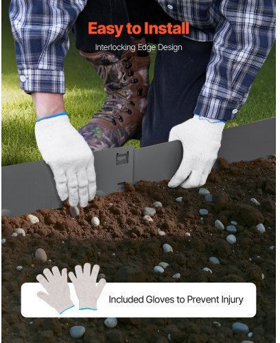 Vevor Metal Garden Hedge in Gray Color 15.6x99cm 5 Pieces