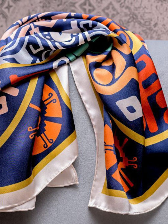 Kalfas Luxury Silk Γυναικείο Μεταξωτό Φουλάρι Πολύχρωμο