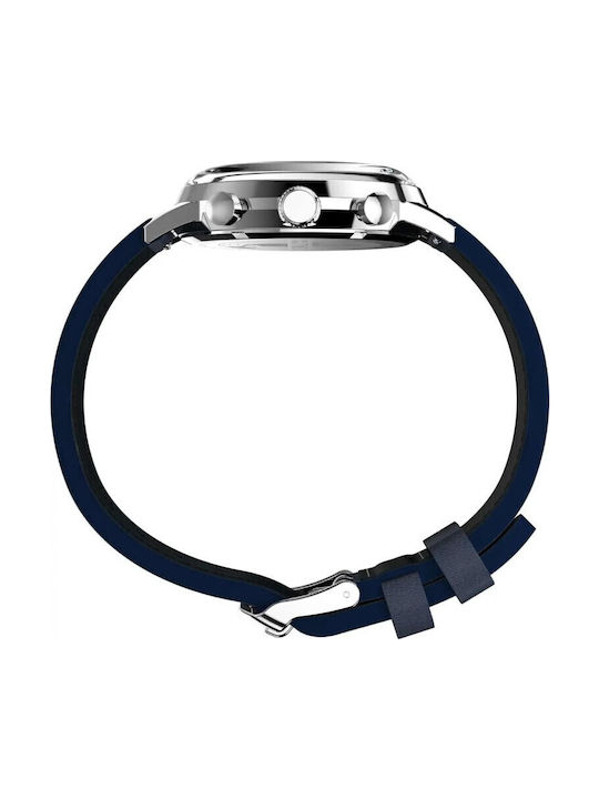 Timex Men's Watch Battery with Blue Leather Strap