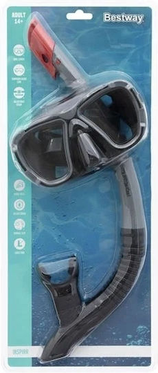 Bestway Snorkel Mask Set for Kids 14+ Years & Adults Black-Grey