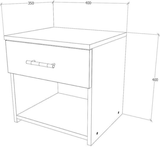 Masa de noapte pentru copii Lemn Alb 40x35x40cm Masa de noapte pentru copii Lemn Alb 40x35x40cm