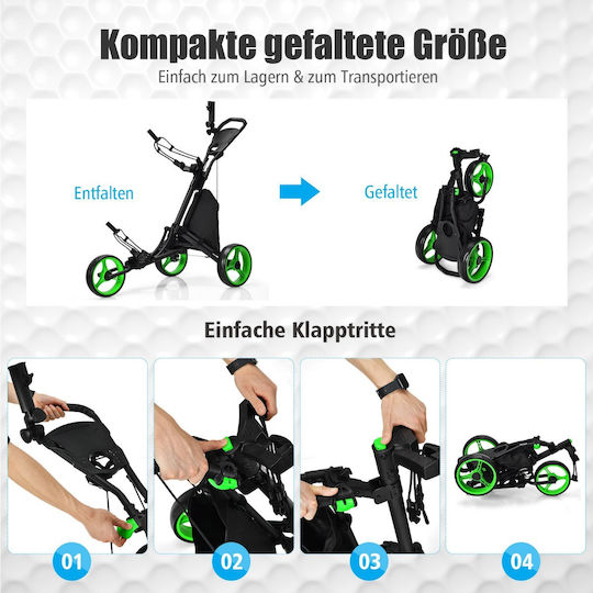 Costway Τρόλεϊ Γκολφ 3 Τροχών Πτυσσόμενο Sp37605ls