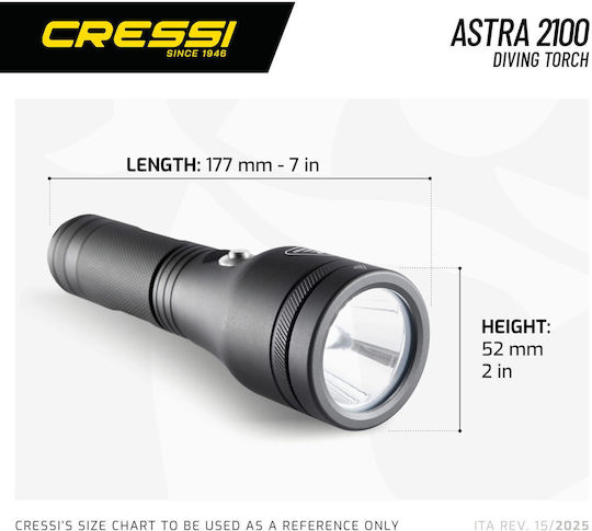 CressiSub Diving Safety Light LED with Brightness 2100lm Astra