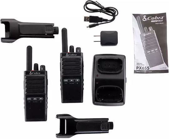 Cobra PX650 Ασύρματος Πομποδέκτης PMR χωρίς Οθόνη Σετ 2τμχ