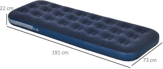 Saltea de Camping Gonflabilă cu Pompa Manuală Inclusă Pvc Albastru Marin 191x73x22 Cm