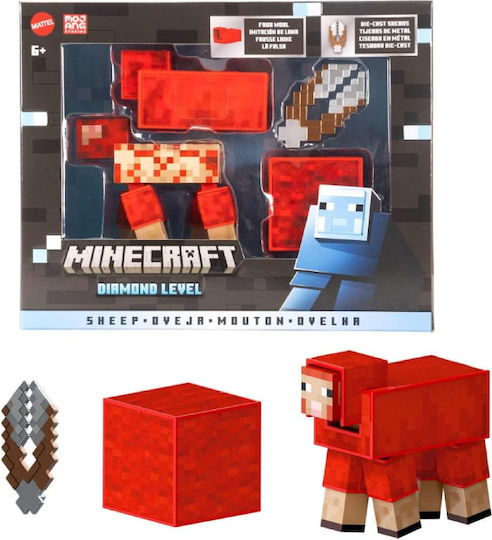 Figurină de acțiune Mattel Minecraft Oaie Nivel Diamant & 3 Accesorii Jcv22 pentru Băieți