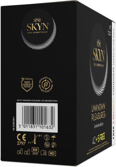 Skyn Προφυλακτικά Unknown Pleasures 47τμχ 53mm Λεπτά για Φυσική Αίσθηση Vegan