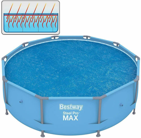 Husă solară rotundă albastră pentru piscină Bestway Flowclear 305 cm 290 cm