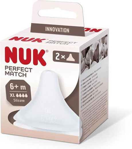 Nuk Perfect Match Silicone Baby Bottle Teats High Flow for 6+ months 2pcs