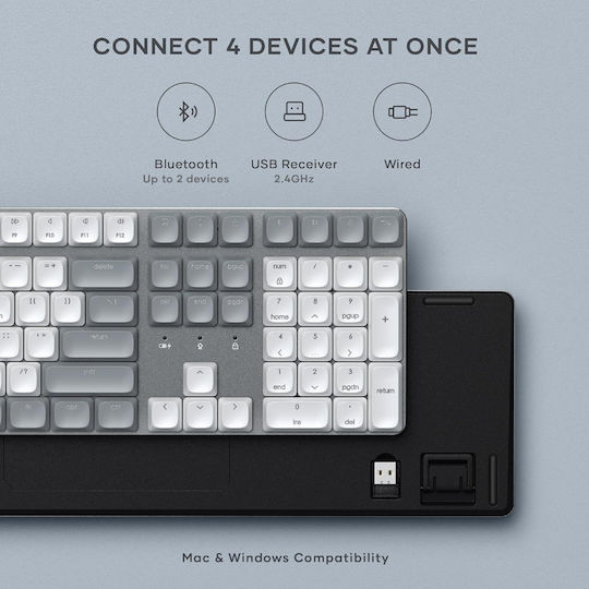 Satechi Slim SM3 Ασύρματο Gaming Μηχανικό Πληκτρολόγιο με Φωτιζόμενα πλήκτρα (Αγγλικό US) Γκρι