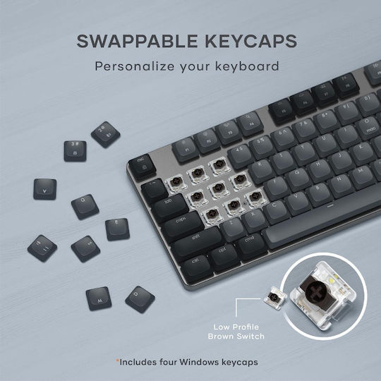 Satechi Slim SM3 Wireless Gaming Mechanical Keyboard with Illuminated keys (English US) Gray