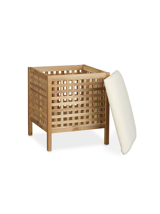 Relaxdays Coș De Rufe Din Lemn 52lt 49x49x52cm Maro
