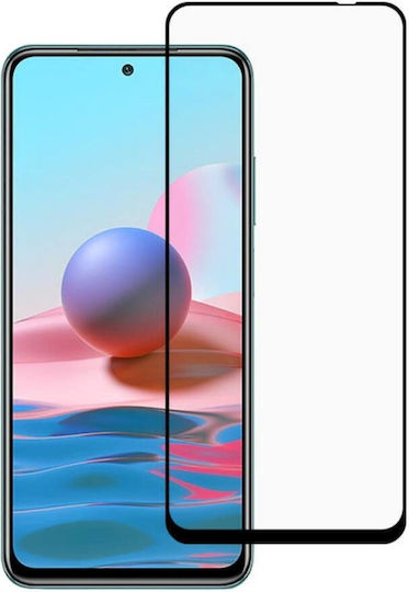 HTS OG Пълно лепило Закалено стъкло за цялото лице Черен (Redmi Note 10 / 10s / Poco M5s)