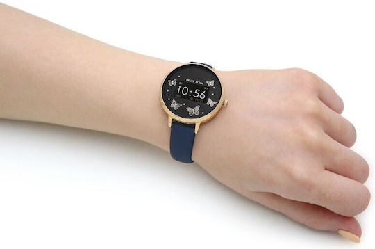 Reflex Active Series 03 38mm Smartwatch with Heart Rate Monitor (Blue Leather Strap)
