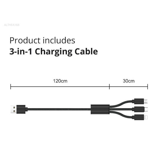 Conceptronic Φορτιστής με Θύρα USB-A και Θύρα USB-C 33W Power Delivery / Quick Charge 2.0 Μαύρος (ALTHEA16B)