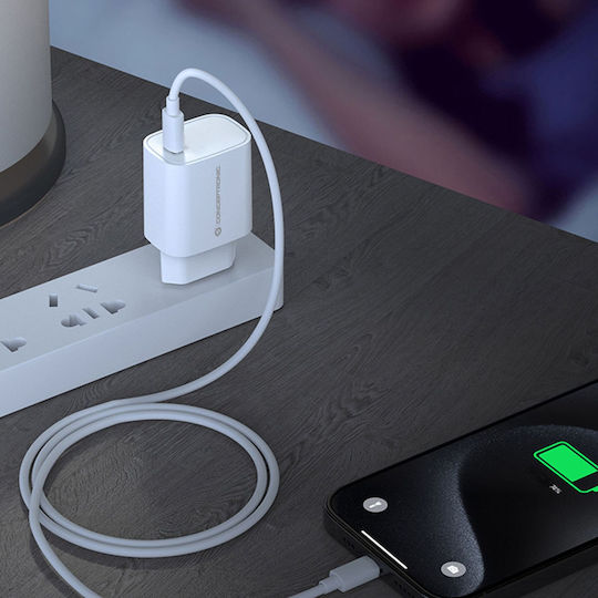 Conceptronic Charger Without Cable with USB-C Port 20W Power Delivery Whites (ALTHEA14W)