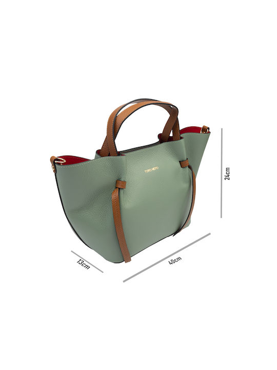 De piele Geantă de damă De umăr Verde