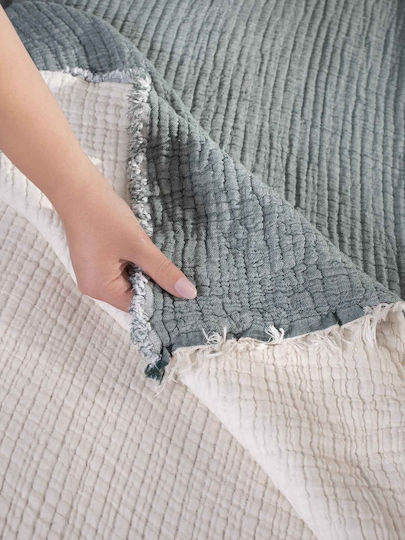 Aigaion Tagesdecke Einzelbett Teal 170x240cm