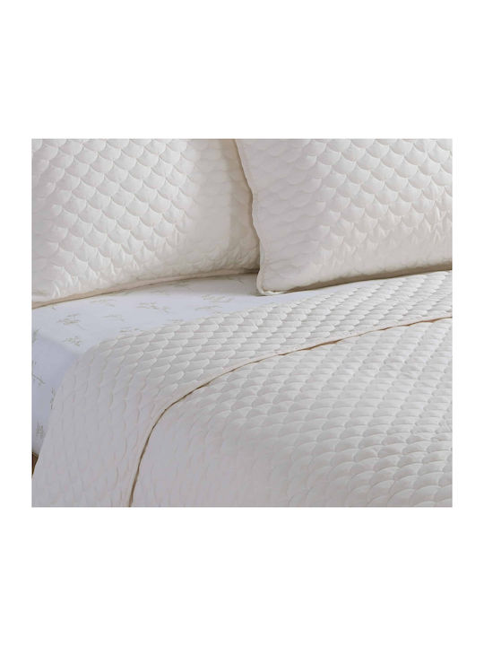 Nef-Nef Homeware Scofield Κουβερλί Υπέρδιπλο Microfiber Ecru 230x240cm
