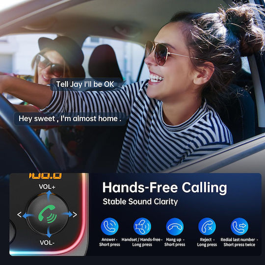 Luvlu FM Transmitter Αυτοκινήτου με Bluetooth / USB / Type-C
