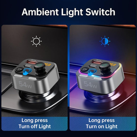 Luvlu FM Transmitter Αυτοκινήτου με Bluetooth / USB / Type-C