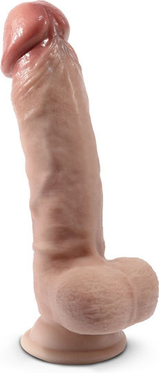 SilexD Glass Dildo with Balls and Suction Cup Flesh 18cm