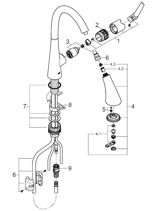 Grohe Baterie de Bucătărie Bancă Inox Argintie