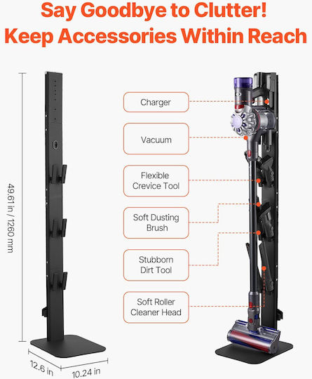 Βάση Σκούπας Vevor Σταθερή Βάση Αποθήκευσης Dyson Multi-models Μαύρη