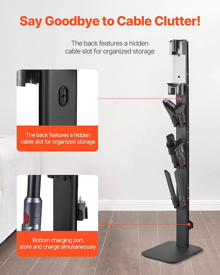 Βάση Σκούπας Vevor Σταθερή Βάση Αποθήκευσης Dyson Multi-models Μαύρη