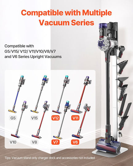 Βάση Σκούπας Vevor Σταθερή Βάση Αποθήκευσης Dyson Multi-models Γκρι