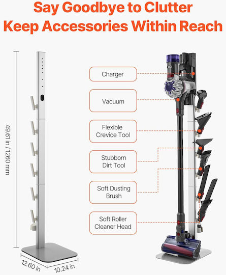 Βάση Σκούπας Vevor Σταθερή Βάση Αποθήκευσης Dyson Multi-models Γκρι