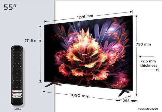 TCL Smart Television 55" 4K UHD LED 55V6C HDR (2025)