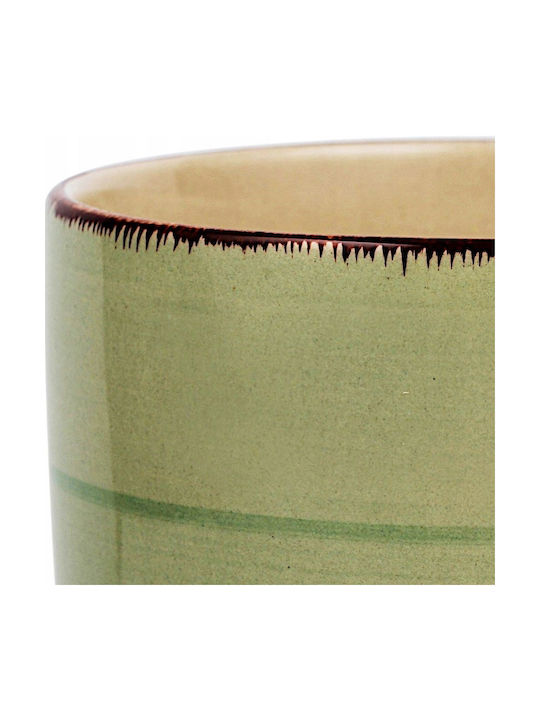 Nava Lines Mug Ceramic Oil Green 350ml