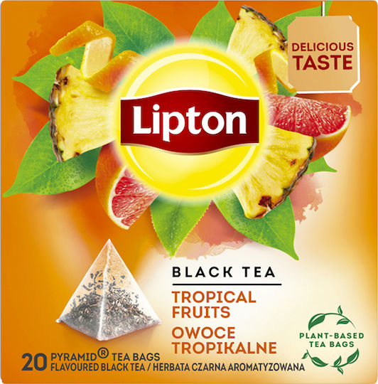 Lipton Μαύρο Τσάι 20 Φακελάκια 36gr με Άρωμα Tropical Fruit