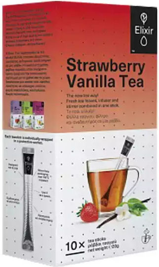 Elixir Μαύρο Τσάι 10 Φακελάκια με Άρωμα Strawberry Vanilla