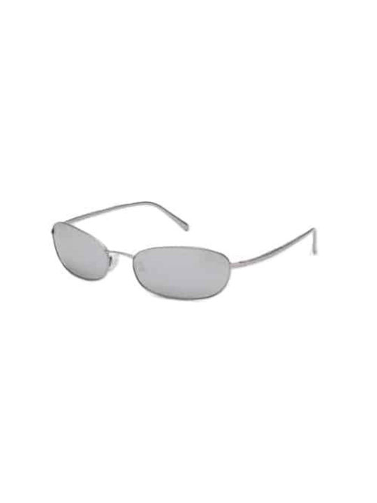 A.Kjaerbede Unisex Sunglasses with Silver Metal Frame and Silver Mirror Lens