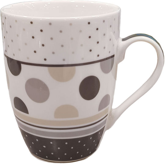 Max Home Porzellan Tasse in Verschiedene Designs Weiß 340ml (Verschiedene Designs) JO00900833K