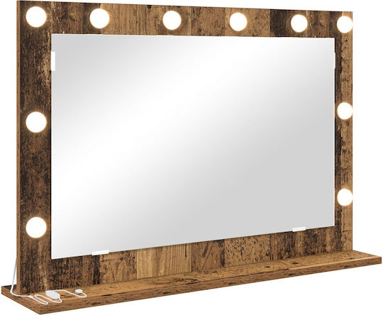 vidaXL vidaXL Schminkspiegel Wand mit Licht Braune