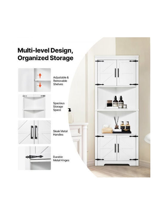 Corner Wardrobe White 68.5x36x171cm