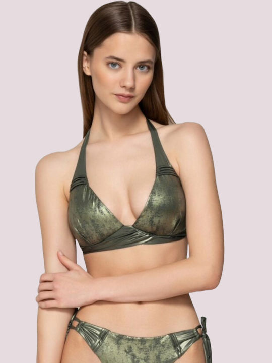 Bikini Τριγωνάκι με Ενίσχυση Ιριδίζον Πράσινο