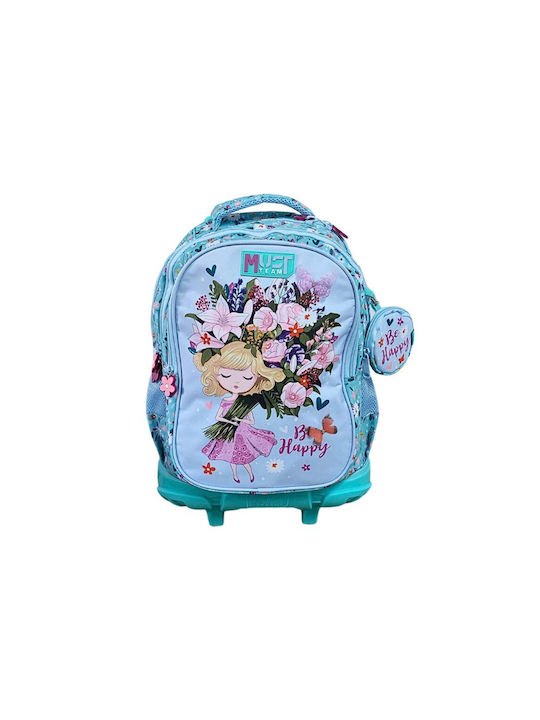 Must Team School Bag Trolley Elementary, Elementary Multicolour with Water Bottle Holder 30Liters