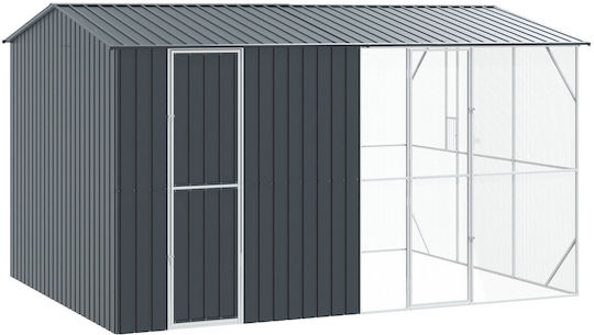 Extensie cușcă pentru păsări Vidaxl antracit 310x442x247 cm oțel gri
